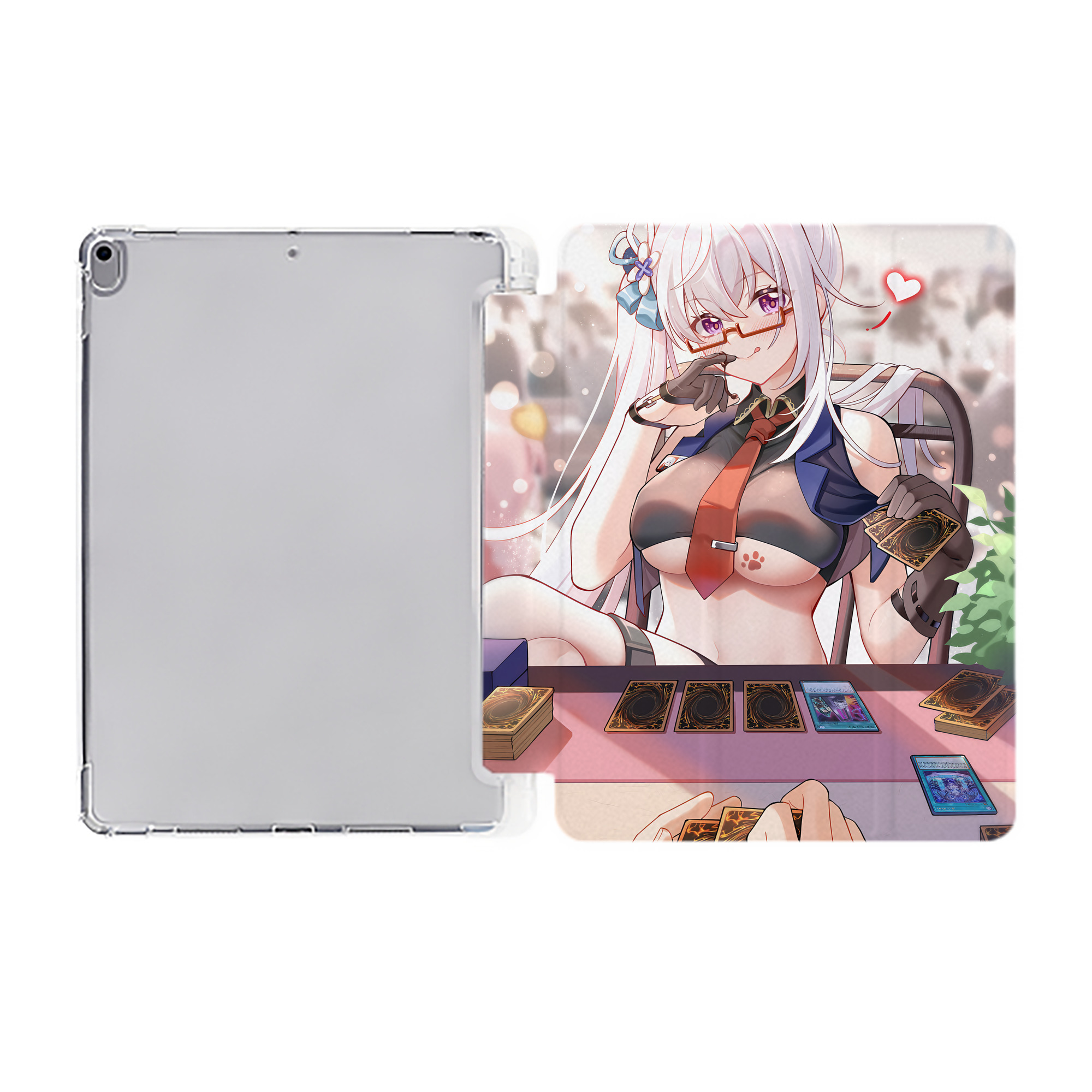 （画像用） 遊☆戯☆王 Yu-Gi-Oh! IPad ケース ペン収納付き 三つ折りスタンド PUレザー×シリコン 対応機種9.5/10.5/10.9インチ
